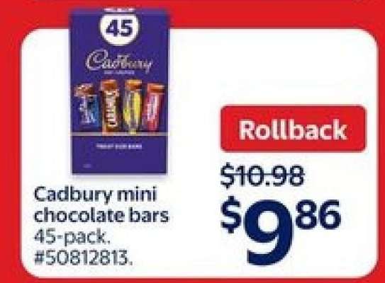Cadbury mini chocolate bars 45-pack
