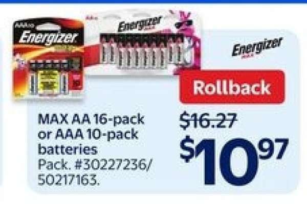 Energizer MAX AA 16-pack or AAA 10-pack batteries