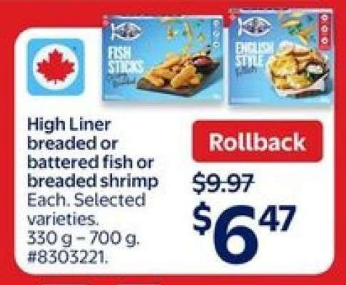 High Liner Breaded or Battered Fish or Breaded Shrimp