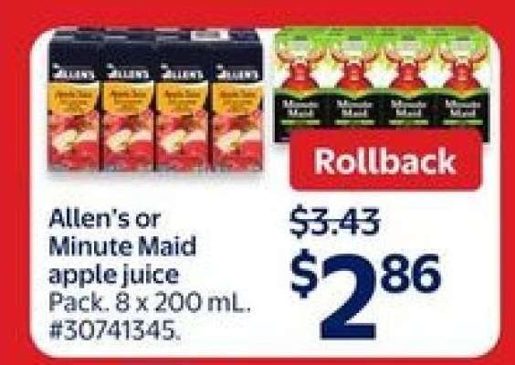 Allen's or Minute Maid apple juice