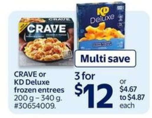 CRAVE or KD Deluxe Frozen Entrees