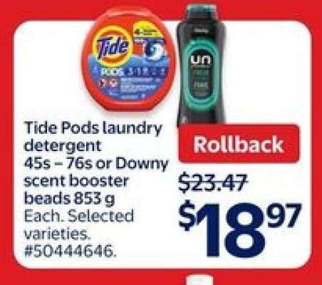 Tide Pods laundry detergent or Downy scent booster beads