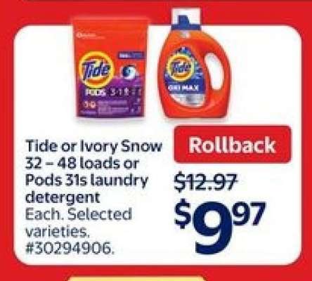 Tide or Ivory Snow Laundry Detergent