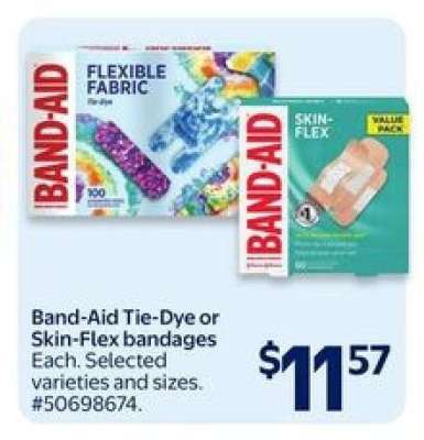 Band-Aid Tie-Dye or Skin-Flex bandages