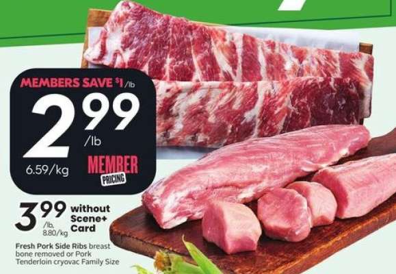 Fresh Pork Side Ribs or Pork Tenderloin