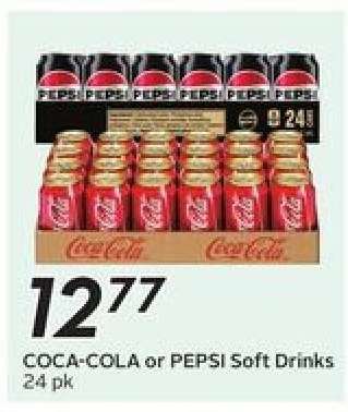 COCA-COLA or PEPSI SOFT DRINKS