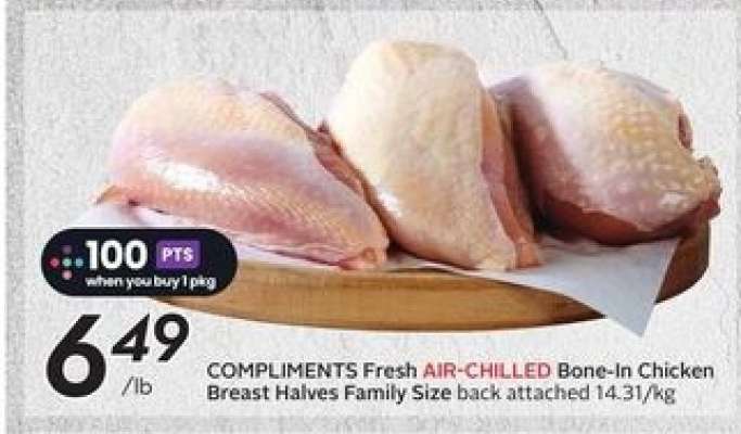 COMPLIMENTS Fresh AIR-CHILLED Bone-In Chicken Breast Halves Family Size