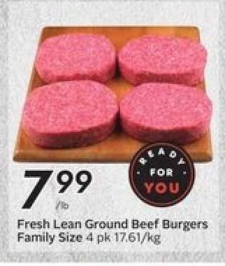 Fresh Lean Ground Beef Burgers