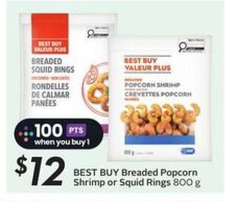 BEST BUY Breaded Popcorn Shrimp or Squid Rings 800 g