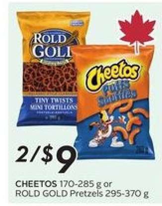 CHEETOS or ROLD GOLD Pretzels