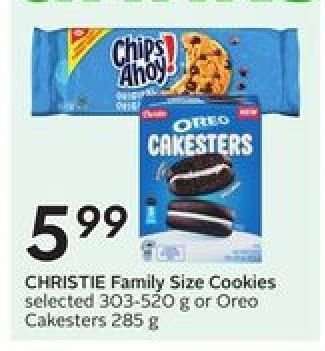 CHRISTIE Family Size Cookies or Oreo Cakesters