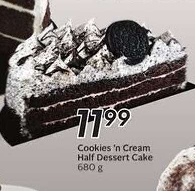 Cookies 'n Cream Half Dessert Cake