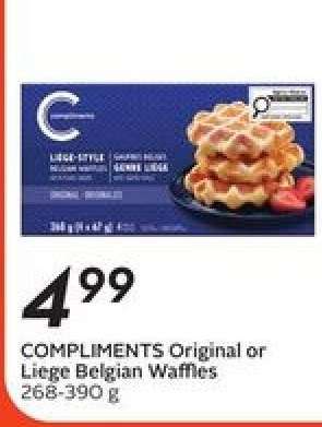 COMPLIMENTS Original or Liege Belgian Waffles