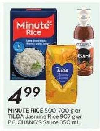 MINUTE RICE, TILDA Jasmine Rice, P.F. CHANG'S Sauce