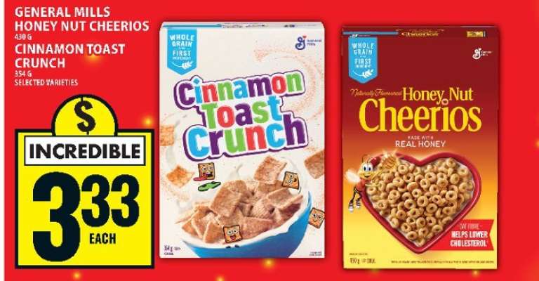 General Mills Honey Nut Cheerios & Cinnamon Toast Crunch