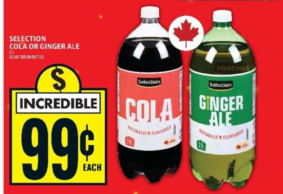 Selection Cola or Ginger Ale