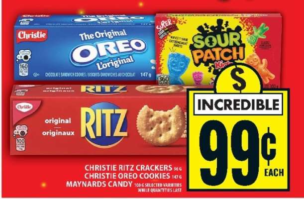 Christie Ritz Crackers, Christie Oreo Cookies, Maynards Candy