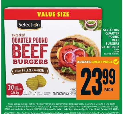 Selection Quarter Pound Beef Burgers Value Pack