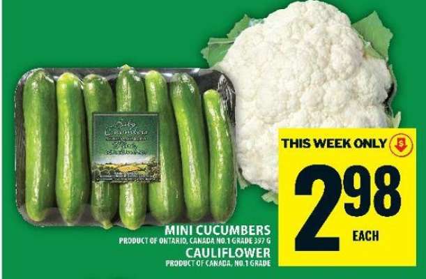 Mini Cucumbers and Cauliflower