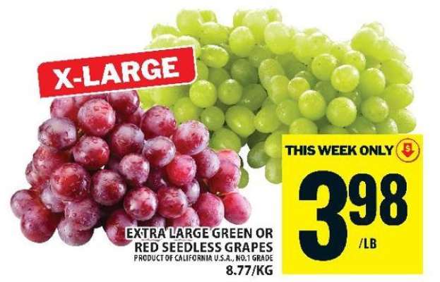 EXTRA LARGE GREEN OR RED SEEDLESS GRAPES