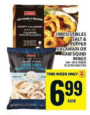 Irresistibles Salt & Pepper Calamari or Raw Squid Rings