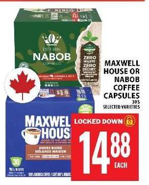 Maxwell House or Nabob Coffee Capsules