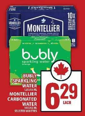Bubly Sparkling Water & Montellier Carbonated Water