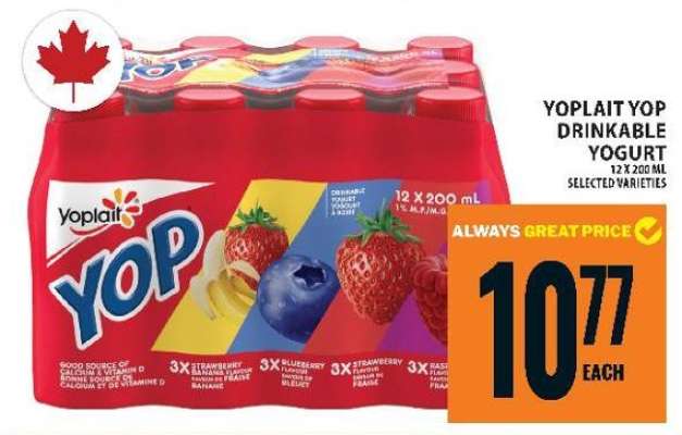 Yoplait Yop Drinkable Yogurt