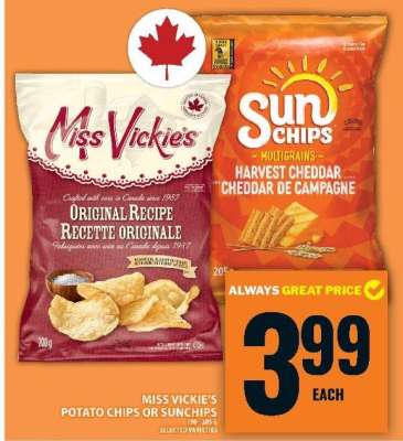 Miss Vickie's Potato Chips or SunChips