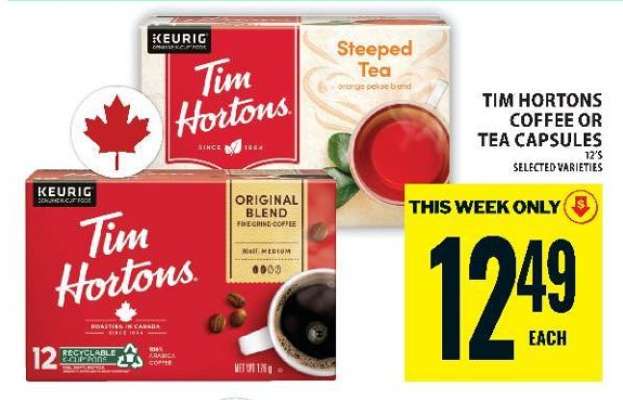 TIM HORTONS COFFEE OR TEA CAPSULES