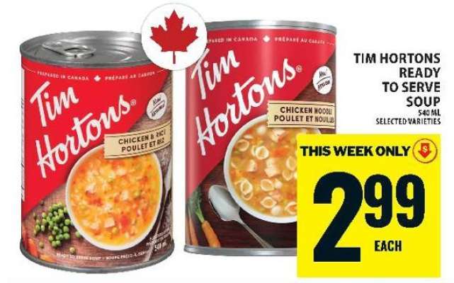 TIM HORTONS READY TO SERVE SOUP