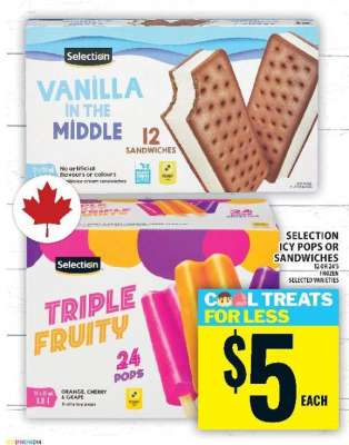 Selection Icy Pops or Sandwiches