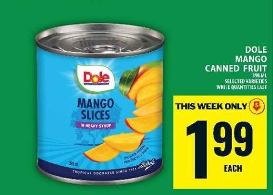 Dole Mango Canned Fruit