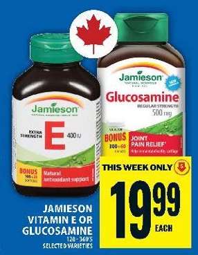 JAMIESON VITAMIN E OR GLUCOSAMINE
