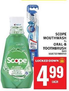 Scope Mouthwash 1L / Oral-B Toothbrush