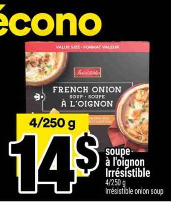 soupe à l'oignon Irrésistible