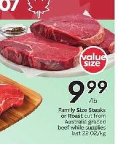 Family Size Steaks or Roast