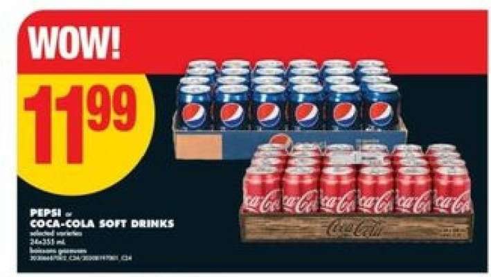 Pepsi or Coca-Cola Soft Drinks