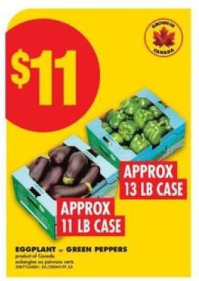 EGGPLANT or GREEN PEPPERS