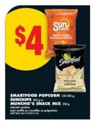 SMARTFOOD POPCORN, SUNCHIPS, MUNCHIE'S SNACK MIX
