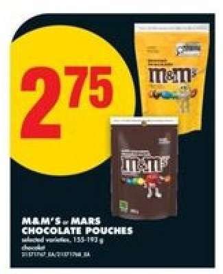 M&M's or Mars Chocolate Pouches