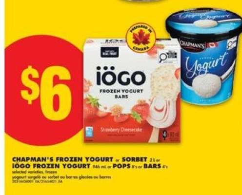 CHAPMAN'S FROZEN YOGURT OR SORBET