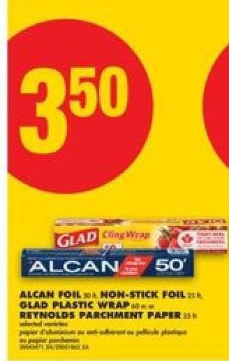 ALCAN FOIL, GLAD PLASTIC WRAP, REYNOLDS PARCHMENT PAPER