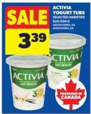 Activia Yogurt Tubs