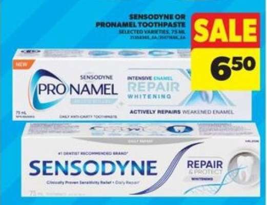 Sensodyne or Pronamel Toothpaste