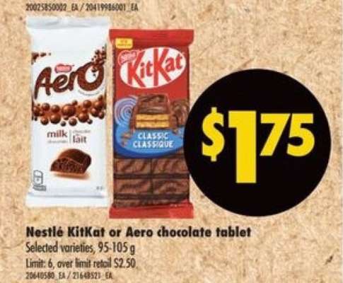 Nestlé KitKat or Aero Chocolate Tablet