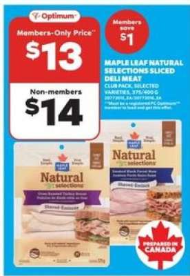 MAPLE LEAF NATURAL SELECTIONS SLICED DELI MEAT