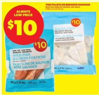 Fish Fillets or Breaded Seafood