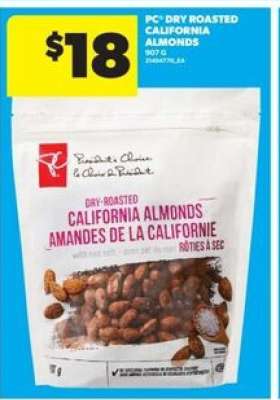 PC Dry-Roasted California Almonds