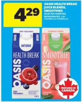 Oasis Health Break Juice Blends, Smoothies